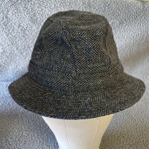 Donegal Tweed Wool Hat Mens 7 Medium 57  Brown Woven In Ireland - Picture 3 of 8